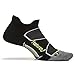 Feetures! Men's Elite Max Cushion No Show Tab, black + Reflector, medium