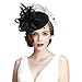 VBIGER Women's Fascinator Woolen Felt Pillbox Hat Cocktail Party Wedding Bow Veil (Black 3)
