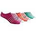 adidas Women's Superlite 6-Pack No Show Socks, Bahia Magenta/Mystery Ruby/Easy Coral/Sun Glow/Bright Green/Core Green/White, Medium