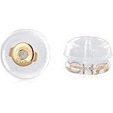 14K Gold Silicone Earring Backs Replacement | Rubber Earrings Backs for Studs |Plastic Earring Backing Secure (1 Pair 14K Gold)