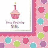 Amscan Sweet Little Cupcake Girl Beverage Napkins - 36 ct