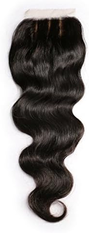 JK Hair Silk Base Closure Body Wave Remy 4X4 Unprocessed Brazilian Virgin Human Hair Bleached Knots Human Hair Silk Closure Natural Color 16 inches Three Part