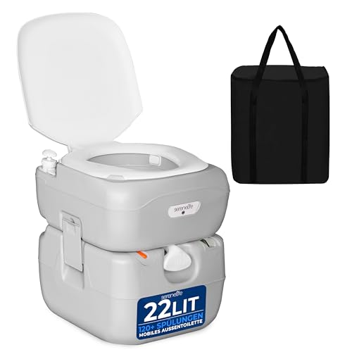 SereneLife Porta Potti - Tragbare Campingtoilette Chemie mit 22L Abwassertank & 12,1L Frischwassertank - Mobiles WC für Camping, Reisen, Kinder & Erwa