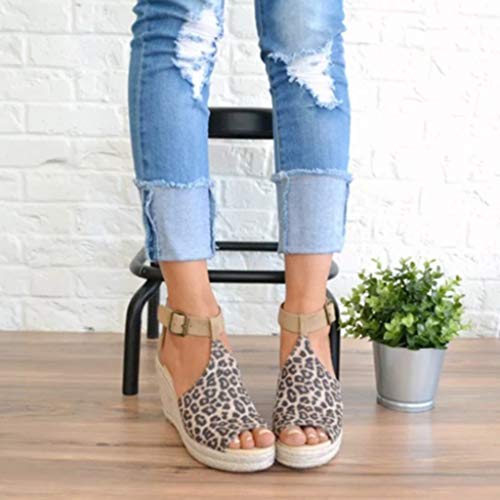 Women Sandals Summer,Women Fashion Dull Polish Sewing Peep Toe Wedges Hasp Sandals Flatform Shoes Yellow
