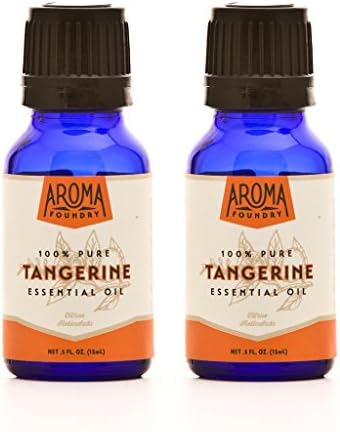 Aroma Foundry Tangerine Essential Oil - 15 ml 2 Pack - 100% Pure &amp; All Natural