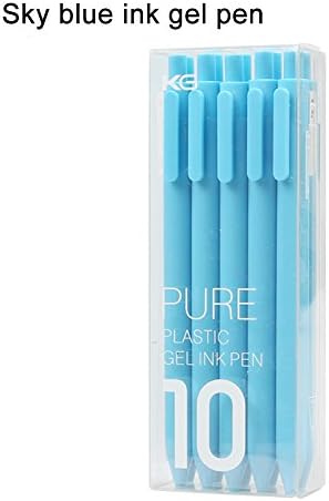Kaco Pure Sky blue 0.5mm Fine Point Retractable Gel ink Pen,Pack of 10