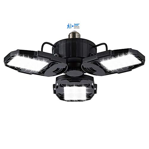 Motion Activated LED Garage Lights, 80W Motion Sensor Deformable LED