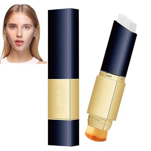 Color Changing Foundation, Double-Headed White Korean Foundation Stick, Cover Cream Stick With Brush, Full To Medium Coverage Base Makeup, Lightweight Waterproof Long-Lasting for Natural Makeup