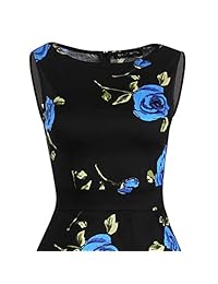 Vestido de mujer de los años 50 con cuello de barco, sin mangas, estilo vintage, estilo retro