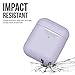 KeyBudz AirPods 2 & 1 Case [Front LED Visible] Protective Silicone Cover and Skin Compatible with Apple AirPods (Without Carabiner, Lavender)