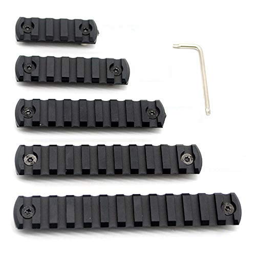Trirock 5-pack Black MlK picatinny rail sections kit fits Mlk handguard rail mount system - 5,7,9,11,13 Slots