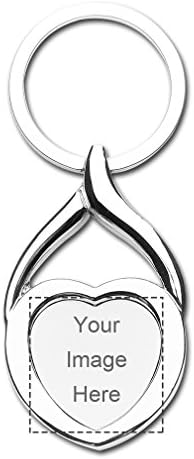 Custom Twisted Heart Keychain Design Your Own Print Image or Message Keychain Set