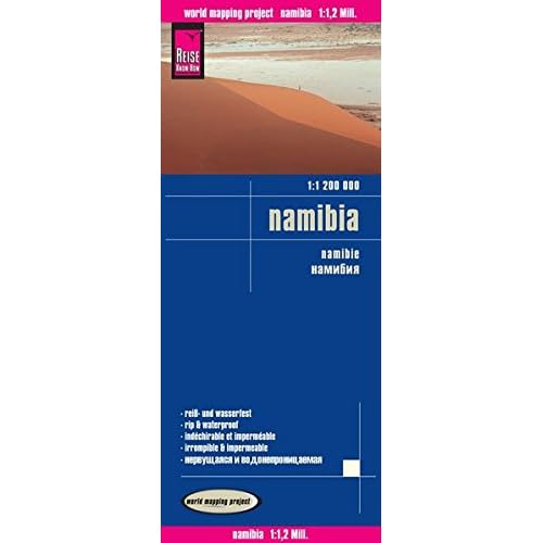Namibia, mapa impermeable de carreteras. Escala 1:1.200.000 impermeable. Reise Know-How.