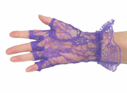 Lace Luxe Wrist Length Half-Finger Gloves In 6 Colors Greatlookz Colors: Purple