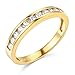 14k Yellow OR White Gold SOLID Channel Set Wedding Band