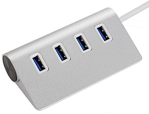 USB Hub With 4 USB -3.0 Ports for Data Transfer, Desktop Aluminum Hub for PCs and Laptops