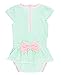 RuffleButts Infant/Toddler Girls Peplum Skirt One Piece Rash Guard Swimsuit - Mint Seersucker - 6-12m