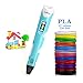 Canbor 3D Pen, 3D Printing Drawing Printer Pen Arts Crafts DIY Kids Adults, Compatible PLA ABS Filament,Safe Bright LED Display - Blue