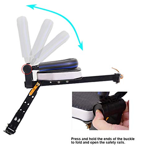 Together-life Child Bike Seats Front Mount Kids Bike Safety Seat with Armrest and Pedal Bicycle Front Seat Saddle Cushion - Thumbnail 4