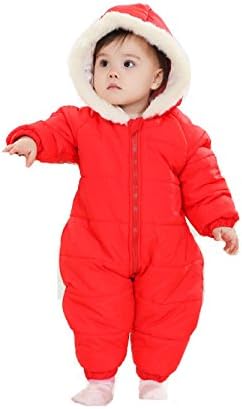 Unisex Baby Snow Suit Red 3M to 6M