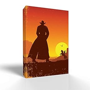 Canvas Wall Art West Cowboy Pictures Home Wall Decorations for Bedroom Living Room Paintings Canvas Prints Framed - 12x18 inches