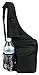 Leather Black Cowhide Multi-Pocket Organizer Carry All Cross-Body Shoulder Messenger Sling Bag with Key Ring Carabiner