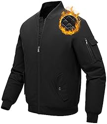 BGOWATU Men's Jacket Windproof Qulited Bomber
