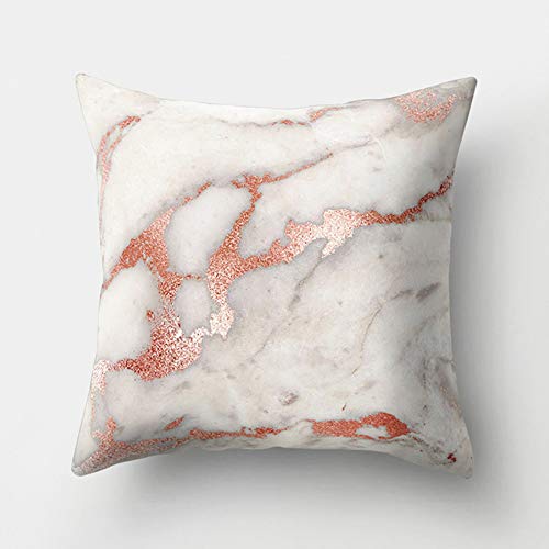 PinShang Polyester Peach Skin Fabric Marble Texture Pattern Throw Pillow Cover 29# 4545cm - Thumbnail 3