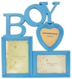Baby Girl or Baby Boy Wall Hanging Collage Photo Frame, 3 Frames (Blue)