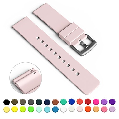 GadgetWraps 20mm Silicone Watch Strap / Band with Quick Release Pins (Pastel Rose, 20mm)