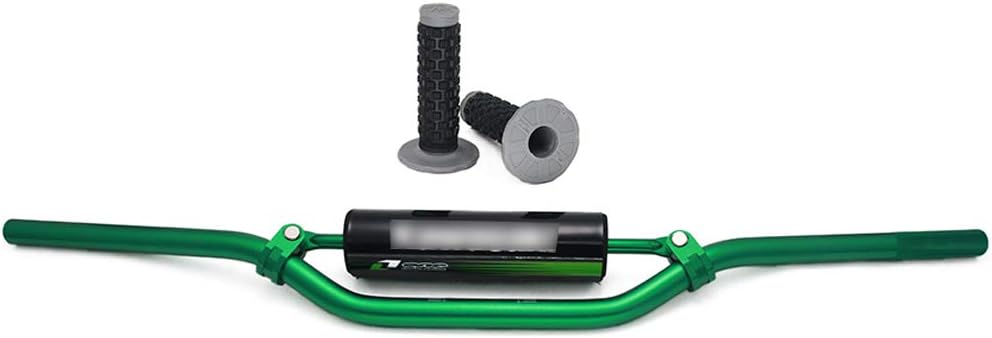 Universal 7/8" 22mm Motorcycle Handlebar Handle bar Tubes + Handlebar Cross Bar + Pad + Grips Set For Kawasaki KX65 KX85 KX125 KX250 KX500 KX KLX KXF 65 85 125 250 450 500 Dirt Bike Motocross Green