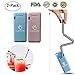 Collapsible Straws, CLEYCYE Folding Drinking Straws Stainless Steel 2pack - Reusable Straws with Case and Fits Key-ring – with BPA Free Silicone Straw Lining Best Gift Home Office Travel Final Straws