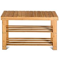 Dj_siphraya Bench Racks Seat 2-Tier Natural Color.Made of Bamboo.Size:27.5"x11.0"x18"(L x W x H) Size of Each Shelf: 26.3"X9.6"(LxW) Weight Capacity: 220 lbs Study and Durable