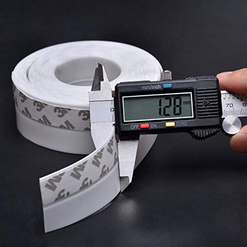 Self Adhesive Door Seal Strip Weather Stripping Silicone Bottom Door Seal Soundproof Doors and Windows Weather Stripping Translucence 16 Feet 1 inch (25MM White)