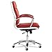 Alera Neratoli Series Mid-Back Swivel/Tilt Chair, Red Soft Leather, Chrome Frame