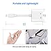 Headphones Adapter 2 in 1 Audio +Charger Adapter Headset Connector.Headphone Jack to 3.5mm AUX Audio Splitter Charger Adaptor Wire Control Extender Jack Stereo-Whitethumb 3