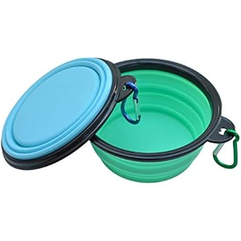 WootPet Collapsible Dog Bowl, BPA Free, Food Grade Silicone, Foldable Expandable for Dog/Cat Food Water Feeding, Portable Travel Bowl for Camping