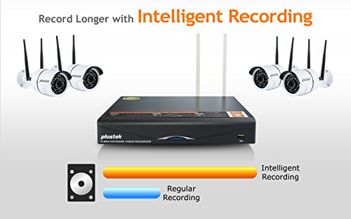 Plustek Wireless NVR Home Security Camera System - 1TB HDD WiFi 5Ghz - Dual Antenna - 4CH Outdoor IR Motion Detection Night Vision Cam- Front Door Driveway Outdoor Surveillance Alarm - Plug & Play - Thumbnail 4