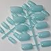 24pcs/set Long Curved Fake Nails Light Lake Green Nail Art Decoration False Nails Pretty Press-On Nails Full Wraps 169M