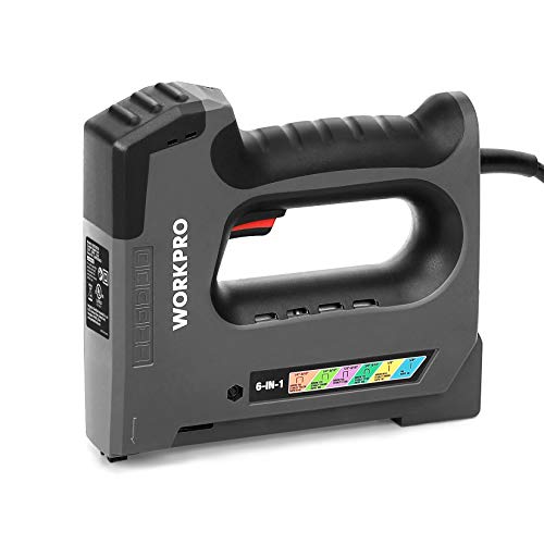 WORKPRO 6 in 1 Staple Gun, Electric Stapler Tacker, 110V Corded Brad