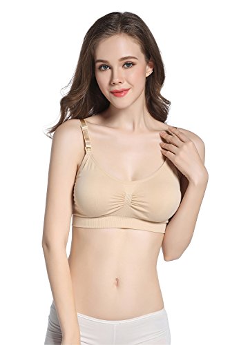 3Pack Seamless Maternity Nursing Bras Wirefree Bralette with Extra Bra Extenders & Clips