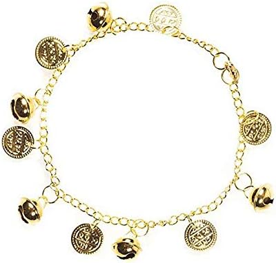 YOIOY Tribal Anklet with Bells Gold Tone for Belly Dance for Women and Girls