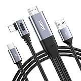 Loryi 90 Degree HDMI to USB C Cable 8.2ft, Support