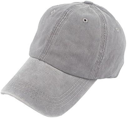 GZND Stone Washed Color Cotton Baseball Cap Adjustable Size Unisex Korean Fashion Hats (Lightgray)