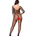 Xinkaishi Women's Fishnet Bodystocking Sleepwear Tights Lingerie Bodysuit (Black