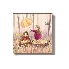 Framed Canvas Wall Art for Living Room, Bedroom Story Cartoon Princess Canvas Prints for Home Decoration Ready to Hanging - 16x16 inches