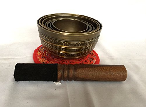 Hand Casted Tibetan Chakra Set Kasha Singing Bowl