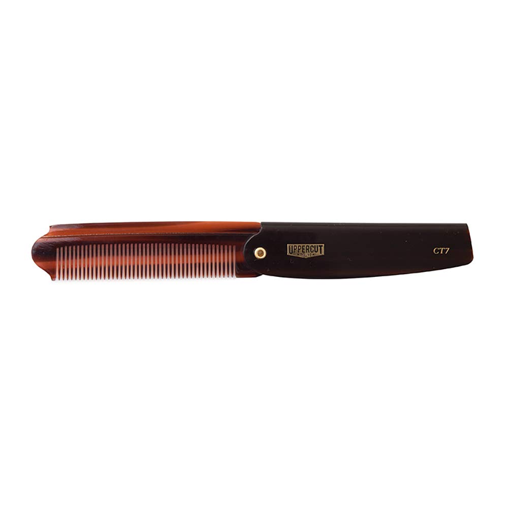 Uppercut Deluxe CT7 Flip Comb For Men, A Tortoise Shell Men's Pocket Comb
