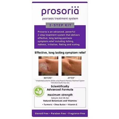Psoriasis Treatment Gel 2oz Relief for Scaling, Flaking, Itching, Redness & Irritation - Non-Greasy, Fast-Drying Soothing Formula with Salicylic Acid, Steroid-Free -for Scalp, Face & Body