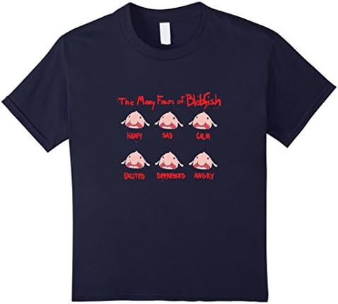 Kids The Many Faces Of Blobfish T Shirt 8 Navy